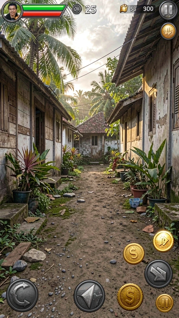 Screenshot menunjukkan tampilan awal permainan dengan desain yang menarik.