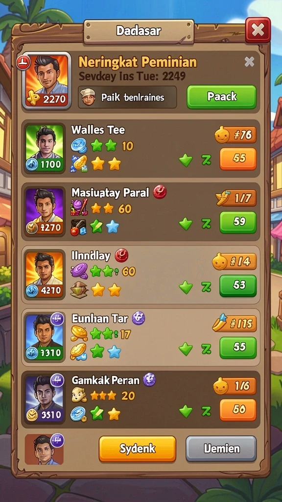 Tampilan mode permainan yang variatif dan menantang.