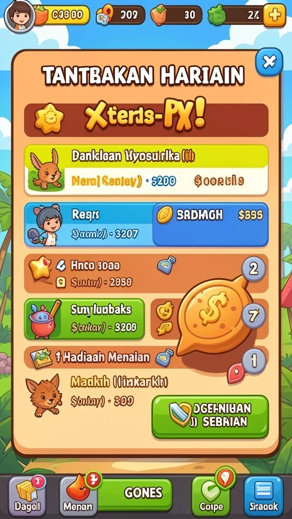 Simbol-simbol yang berputar dengan efek visual yang menakjubkan.