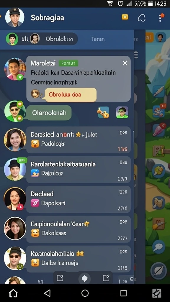 Tampilan menu utama RSNGAME yang menarik.